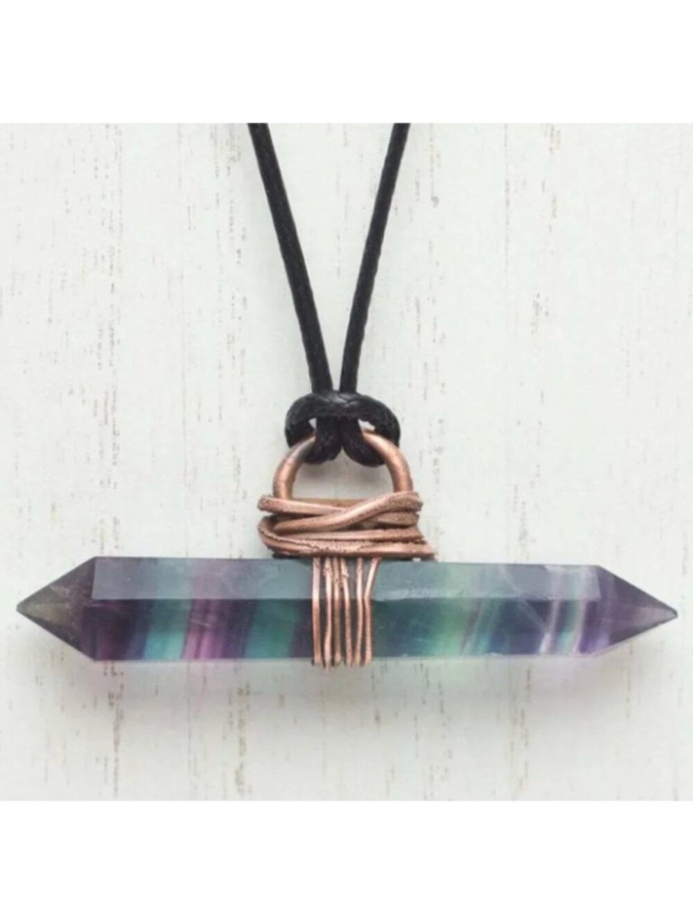 Fluorite Double Terminated Point Pendant - A